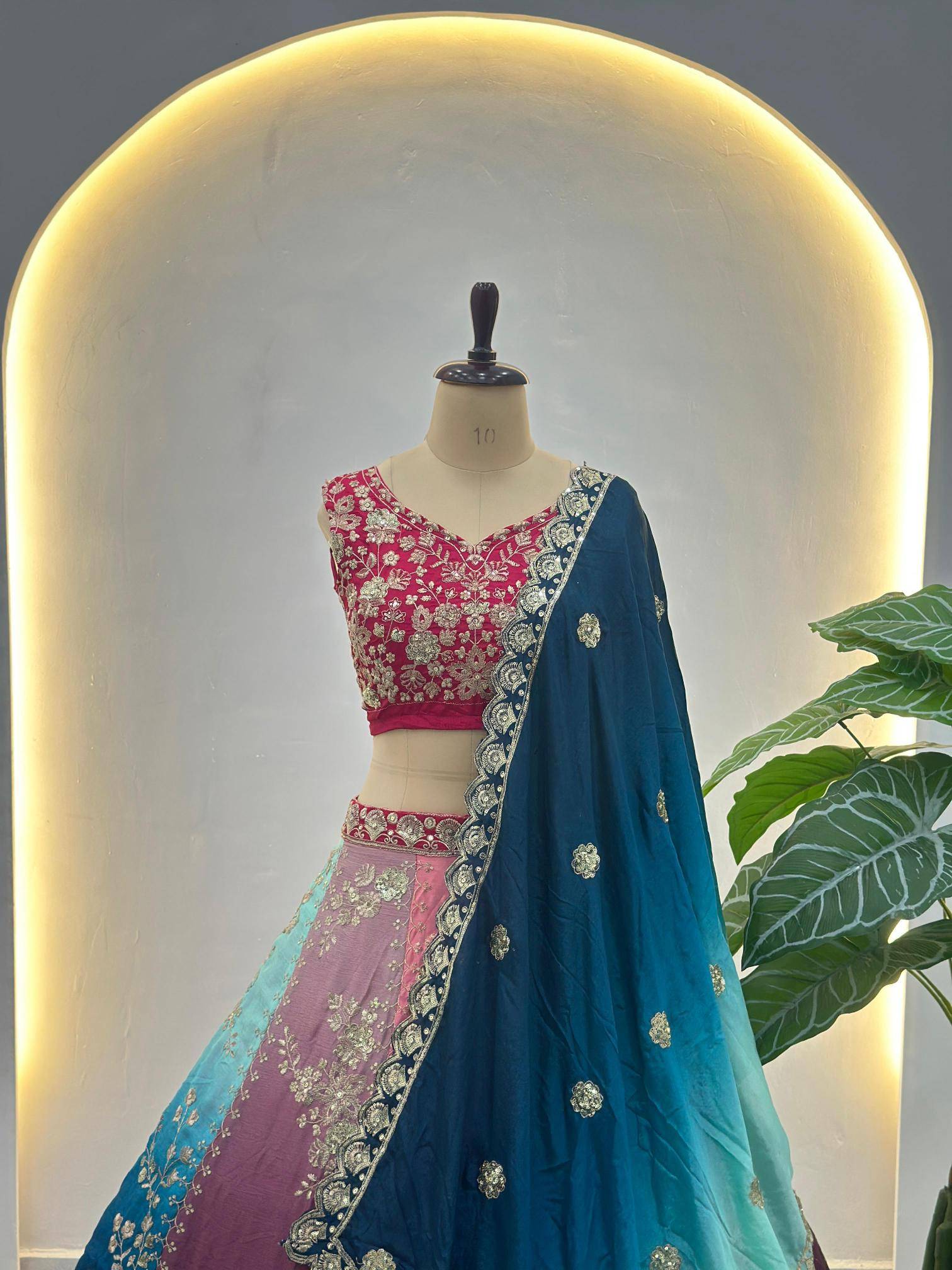 ON 5122 Chinon Bridal lehenga choli online shopping